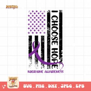 Migraine Flag Svg, Migraine Awareness Svg Png, Purple Ribbon, Chronic Headache Pain Support Svg Cricut Sublimation Design