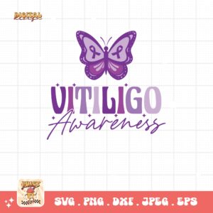 Vitiligo Awareness Svg, Vitiligo Awareness Svg Png, Purple Ribbon Vitiligo Support Svg Cricut Sublimation