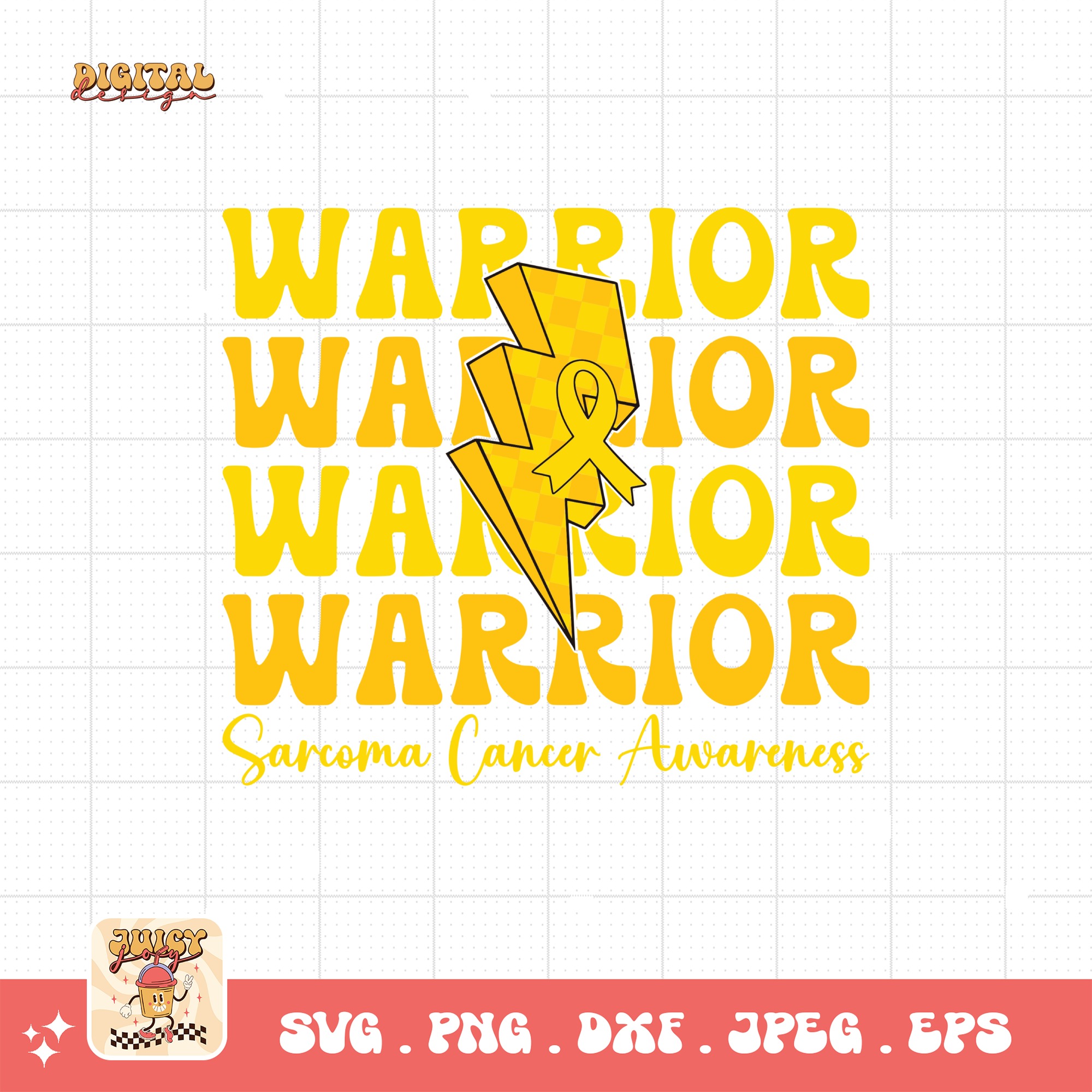 Sarcoma Cancer Warrior Svg, Sarcoma Cancer Awareness Svg Png, Yellow Ribbon Svg, Sarcoma Support Cricut Sublimation Design