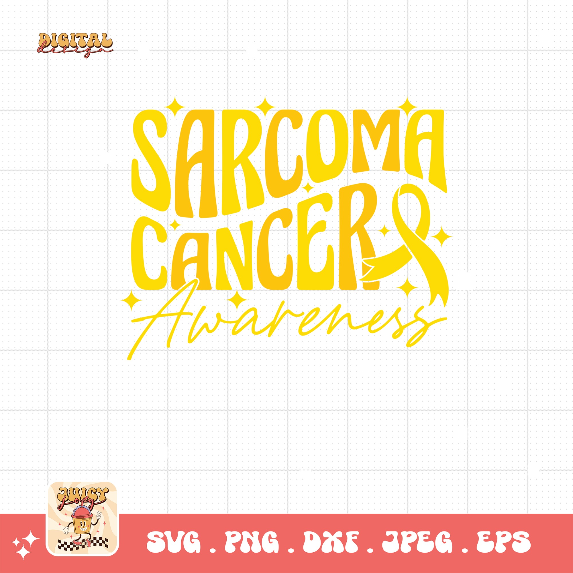 Sarcoma Cancer Awareness Svg, Sarcoma Cancer Awareness Svg Png, Yellow Ribbon Svg, Sarcoma Support Cricut Sublimation Design