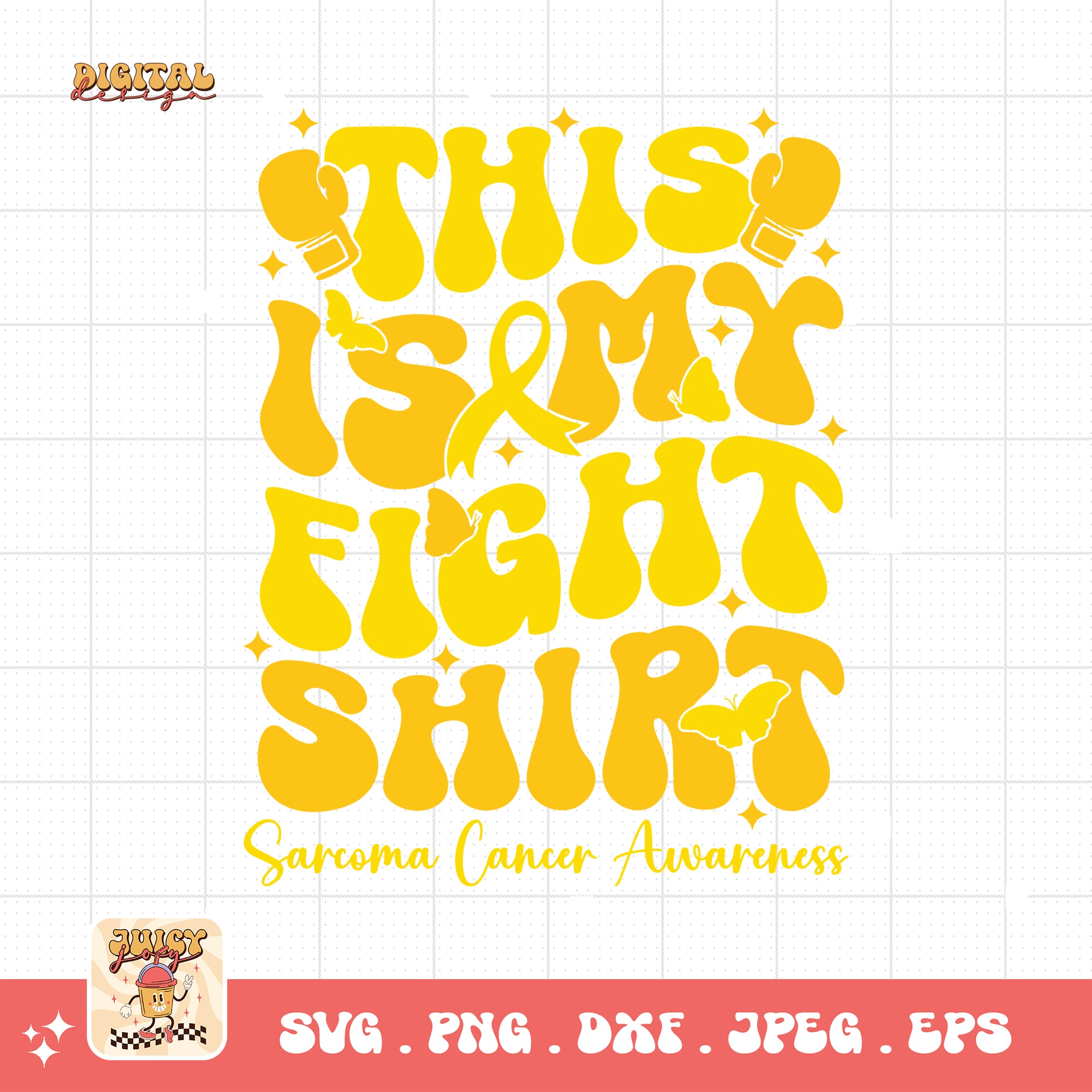 This is My Fight Shirt Svg, Sarcoma Cancer Awareness Svg Png, Yellow Ribbon Svg, Sarcoma Support Cricut Sublimation Design