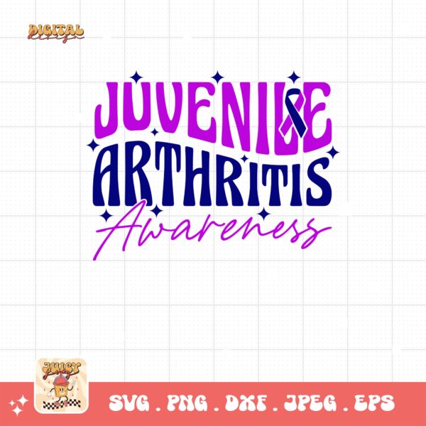 Juvenile Arthritis Awareness Svg, Juvenile Arthritis Awareness Svg Png, Blue Purple Ribbon Cricut Sublimation Design