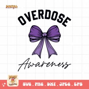 Overdose Awareness Svg Png, Overdose Awareness Coquette Bow Svg, Addiction Awareness Recovery Svg Cricut File Sublimation Design