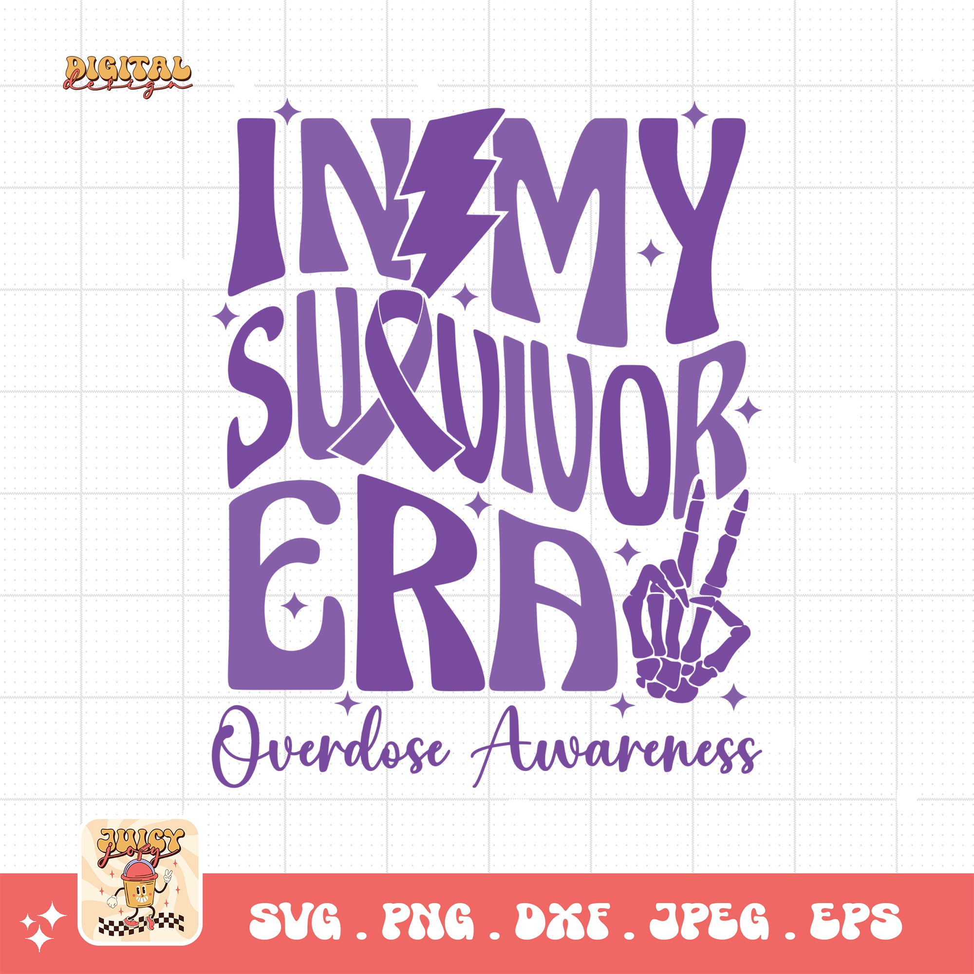 Overdose Awareness Svg Png, In My Survivor Era Svg, Addiction Awareness Recovery Svg Cricut File Sublimation Design