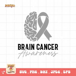 Brain Cancer Awareness Svg Png, Brain Tumor Awareness Svg Png, Grey Ribbon Brain Cancer Svg Cricut File Sublimation Design