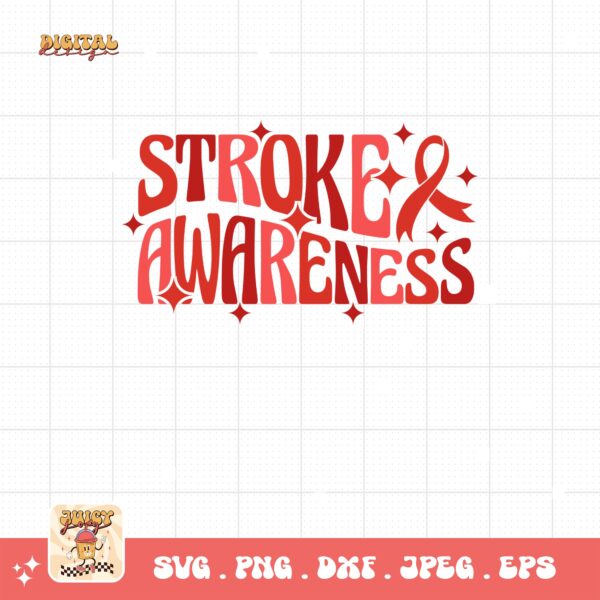 Stroke Awareness Svg, Stroke Awareness Svg Png, Red Ribbon Svg Cricut Sublimation Design
