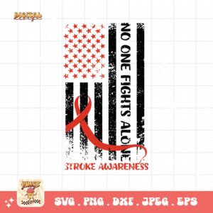 Stroke Flag Svg, Stroke Awareness Svg Png, Red Ribbon Svg Cricut Sublimation Design