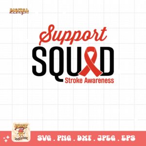 Support Squad Svg, Stroke Awareness Svg Png, Red Ribbon Svg Cricut Sublimation Design