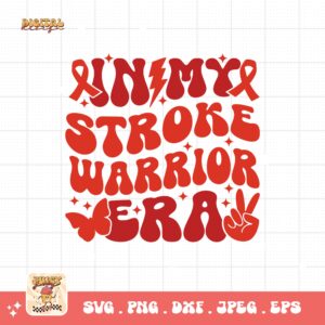 In My Stroke Warrior Era Svg, Stroke Awareness Svg Png, Red Ribbon Svg Cricut Sublimation Design